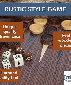 WE Games Beachwood Backgammon Set 19.25 Inch Inlay Tournament Style 2