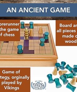 WE Games King’s Table Wooden Games, Tablut Viking Strategy Board Games, 2 Player Games for Adults, Beautiful Home Decor, Wooden Board Games for Living Room Decor, Quality Birthday Gifts Museum Game 2
