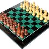 16 Inch Backgammon Board Game Set Wood and Crocodile Leather Pieces Dices 4