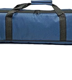 Travel Chess Set with Roll-Up Vinyl Board and 34 Pieces in Royal Blue 2