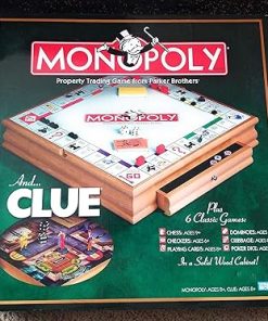 Parker Brothers Wooden Board Games Monopoly Clue and 6 More Games