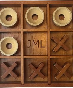 Custom Engraved Monogram Wooden Tic Tac Toe Game by WE Games