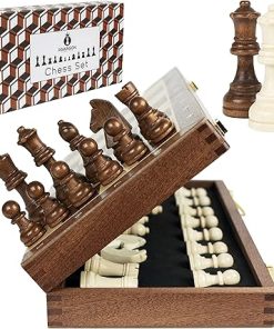 Magnetic Wooden Chess Set for Kids and Adults 15 Inch Folding Board Game