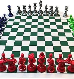WE Games Four Player Chess Set Unique Board for Team Play and Fun