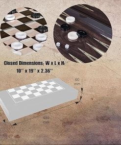 Classic Wooden Backgammon Set for Adults Kids Premium Travel Game 2