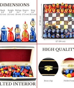 Cold War Chess Set American vs Soviet Army Board Game for Adults 2