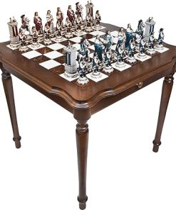 King Louis Sun King Chessmen and Luxury Palazzo Chess Checkers Table Italy 2