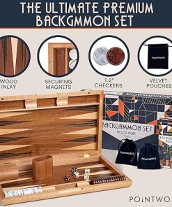 Quality 17 Inch Backgammon Sets for Adults with Unique Checkers and Dice  
Elegant Wood Inlaid Backgammon Board Game Set for Fun Game Nights  
Travel Size Large Backgammon Game Sets for 2 Players Nardi or Tavla 2