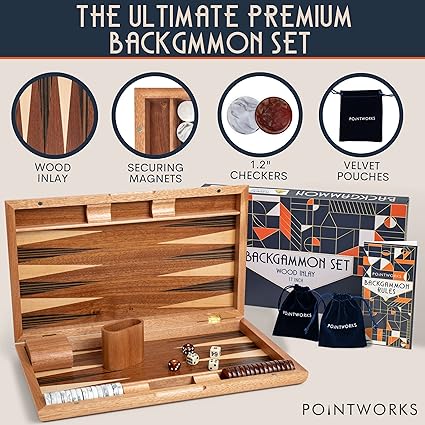 Quality 17 Inch Backgammon Sets for Adults with Unique Checkers and Dice
Elegant Wood Inlaid Backgammon Board Game Set for Fun Game Nights
Travel Size Large Backgammon Game Sets for 2 Players Nardi or Tavla 2 Quality 17 Inch Backgammon Sets for Adults with Unique Checkers and Dice
Elegant Wood Inlaid Backgammon Board Game Set for Fun Game Nights
Travel Size Large Backgammon Game Sets for 2 Players Nardi or Tavla - Image 2