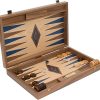 Stefanos Large Walnut Oak Backgammon Set 18.5 Inches from Greece 4