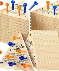 50 Pack Wooden Triangle Peg Games Family Travel Strategy Toys