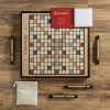 WS Game Company Scrabble Grand Folding Edition Rotating Wooden Board