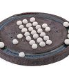Handmade Decorative Ceramic Solitaire Board Game 23cm Brown White