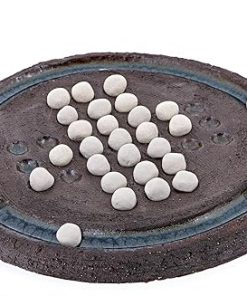 Handmade Decorative Ceramic Solitaire Board Game 23cm Brown White