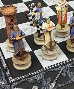 HPL Crusades Chess Set with 17″ Maltese Board King Richard Knights