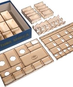 Terra Mystica Game Organizer Wood Storage Box with Multiple Trays