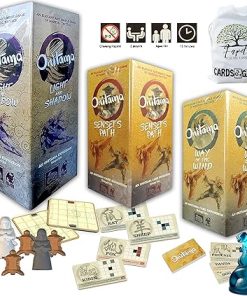 Drawstring Bag Bundle with ONITAMA Martial Tactics (ONLY Expansion) Light and Shadow, Sensei’s Path, and Way of The Wind Board Games