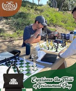 WE Games Tournament Chess Set with 34 Pieces, Vinyl Board, Storage Bag 2