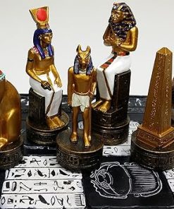 HPL Egyptian Anubis Gold Chess Men Pieces Set – No Board Included 2