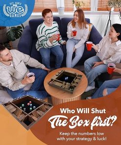 WE Games 14 Inch Wooden Shut The Box Board Game for 1-4 Players 2