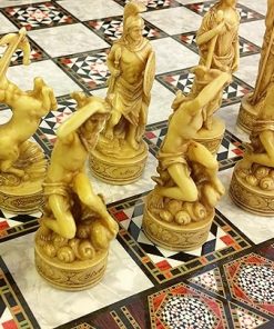 Greek Roman Mythology Chess Set with 17 Inch Mosaic Color Board