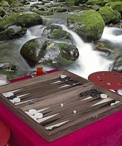 Star Decorated Turkish Backgammon Set Handmade Wooden Classical Design