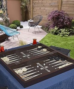 LaModaHome Turkish Backgammon Set with Magnetic Closing for All Ages