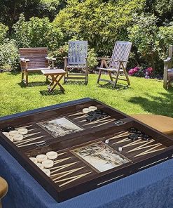Turkish Backgammon Set Elite Vinyl Design with Unscratchable Features
